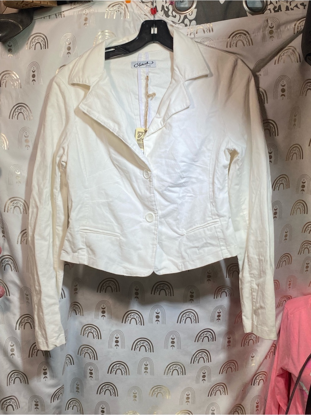 Clara Sunwoo Women's White Button-Down Cropped Blazer Shirt